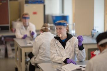 Students in the lab at UNH Manchester